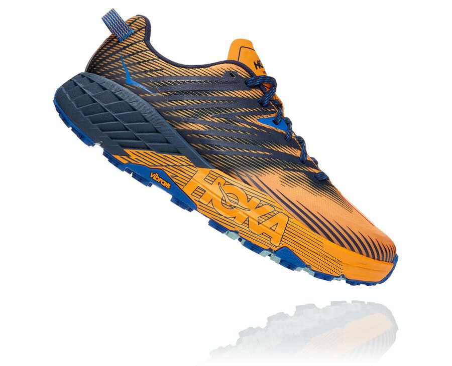 Hoka One One Speedgoat 4 Trailskor Herr - Orange/Svarta - MNKXU-4752